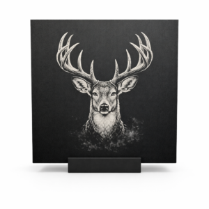 Whitetail Deer – American Steel Wildlife Series (Black Aluminum Engraving)