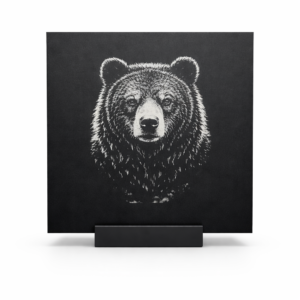 Bear – American Steel Wildlife Series (Black Aluminum Engraving)