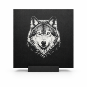 Wolf – American Steel Wildlife Series (Black Aluminum Engraving)