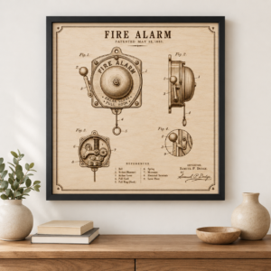 Fire Alarm Patent Wall Art