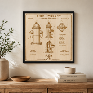 Fire Hydrant Patent Wall Art