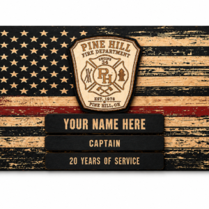 Custom Fire Department Recognition Plaque – Personalized Flag & Department Patch