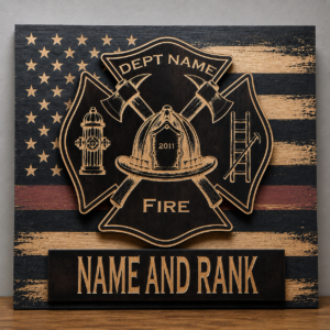 Personalized Firefighter Maltese  Wall Decor