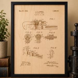 Adjustable Wrench Patent Wall Art