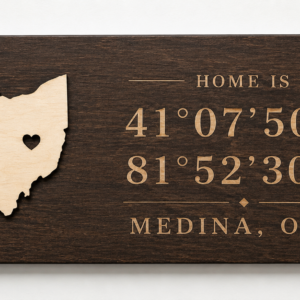 Custom Ohio Coordinates Sign – Personalized Hometown Wall Art