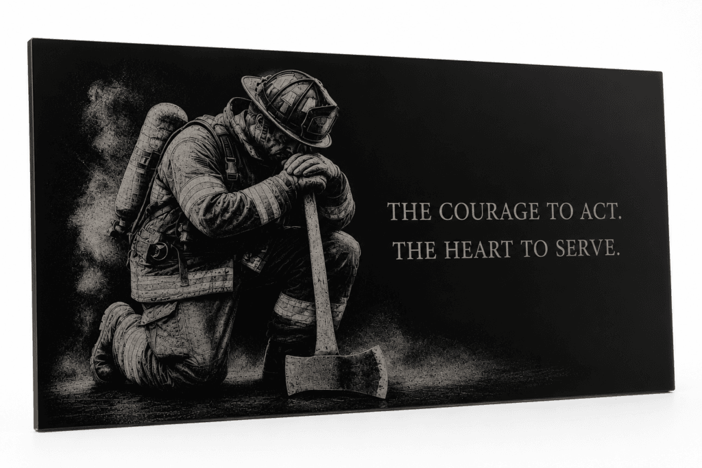 The Courage to Act – Firefighter Tribute Wall Art - 55-7 Custom Works