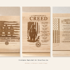 Firefighter Three-Piece Wall Art Set