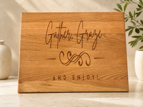 Gather, Graze & Enjoy engraved serving board