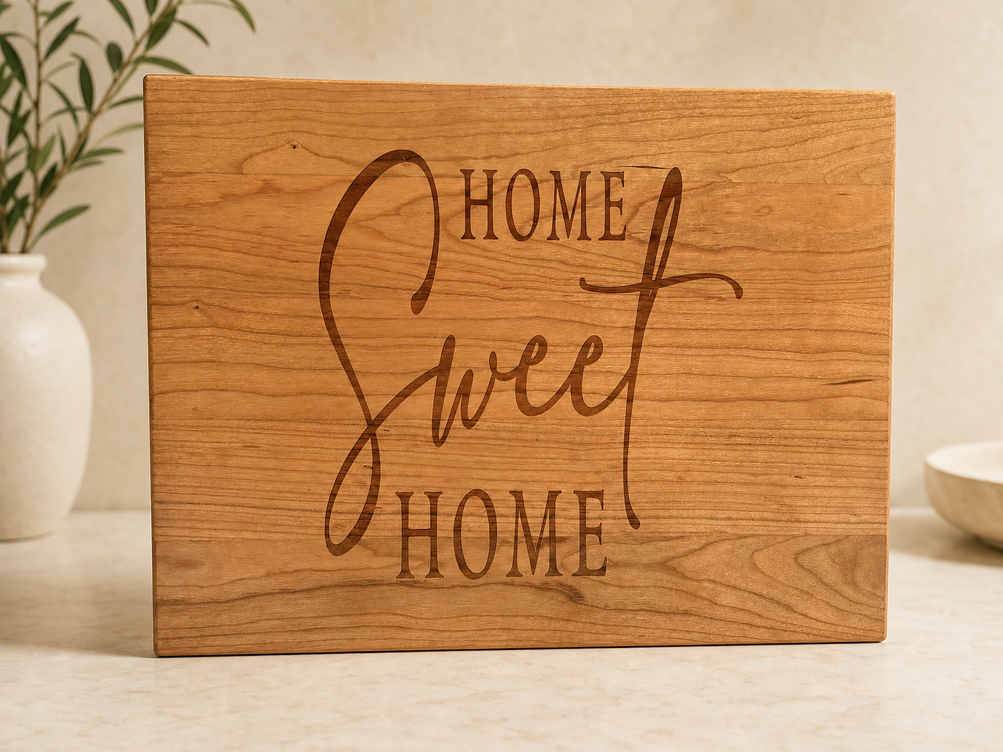 Home Sweet Home engraved serving board