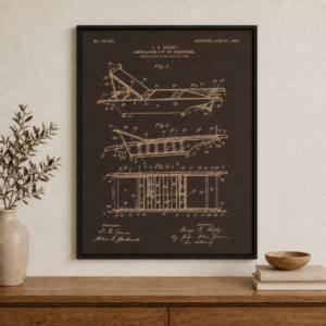 Ambulance Cot Patent Wall Art | Paramedic Gift