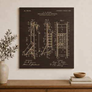 Ambulance Cot Patent Wall Art | Paramedic Gift