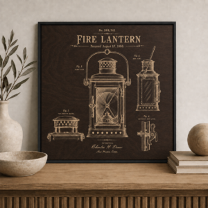 Fire Lantern Patent Wall Art