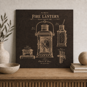 Fire Lantern Patent Wall Art