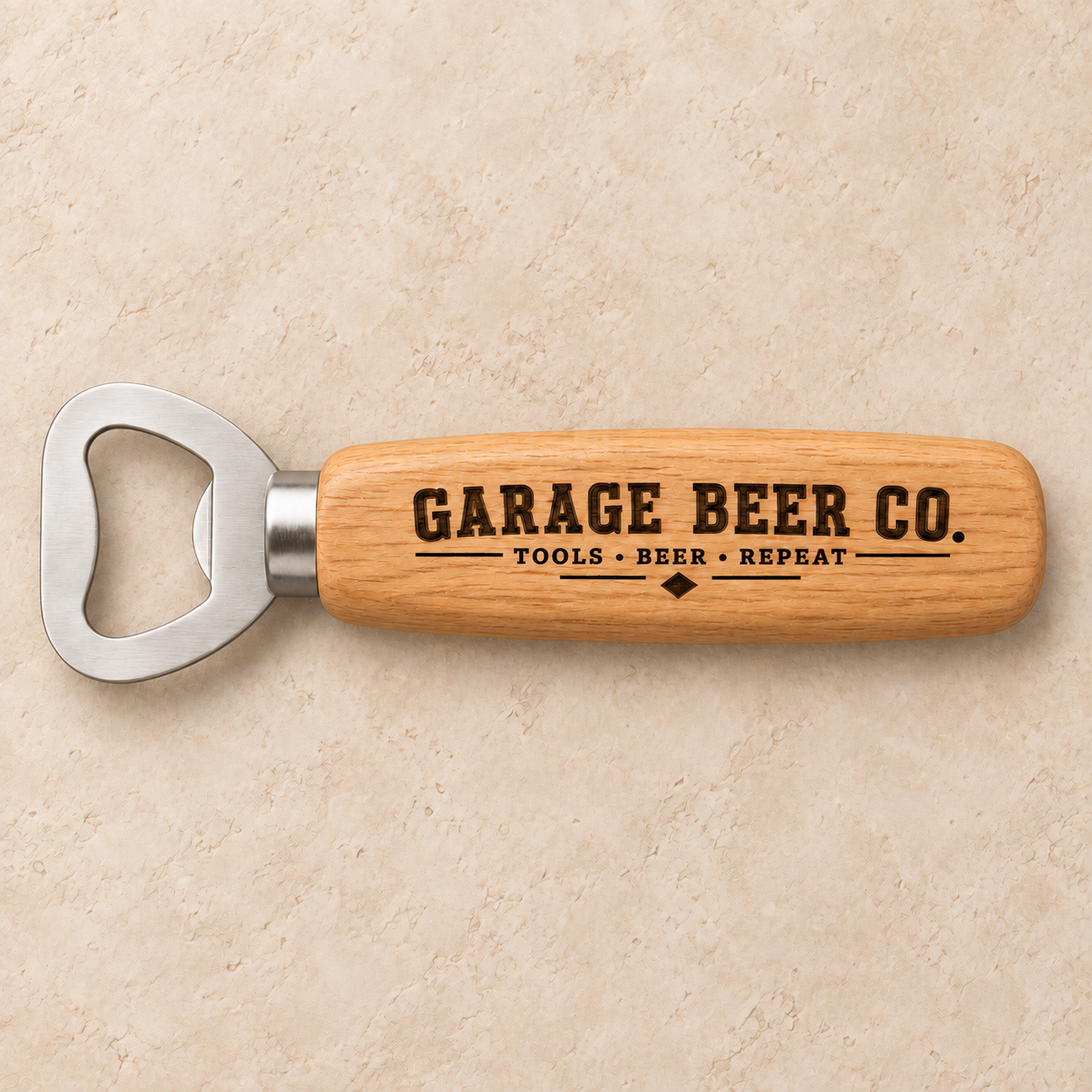 Garage Beer Co engraved bottle opener gift from 55-7 Custom Works
