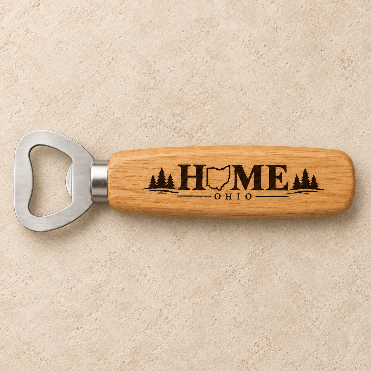 Home Ohio engraved bottle opener gift from 55-7 Custom Works