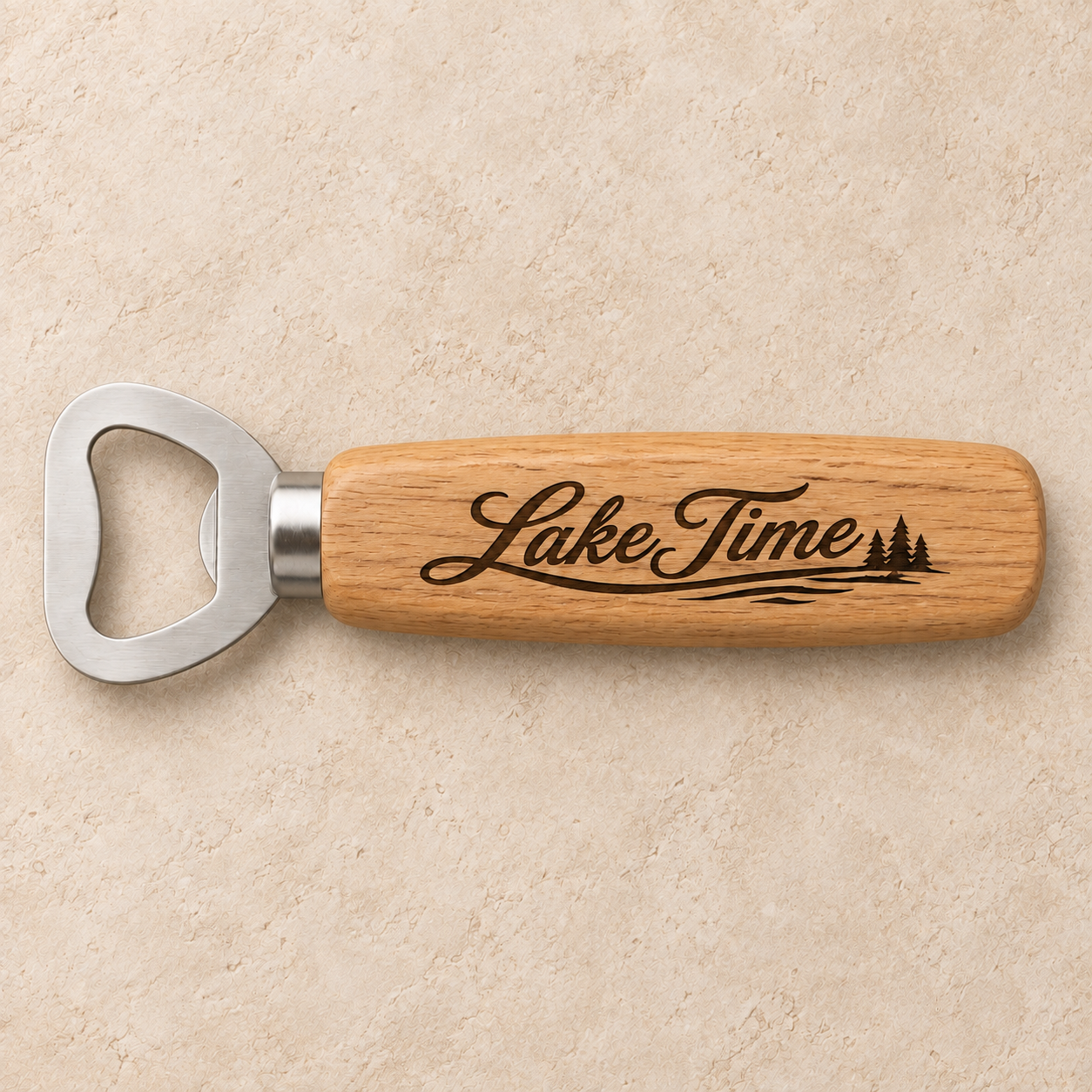 Lake Time engraved bottle opener gift from 55-7 Custom Works