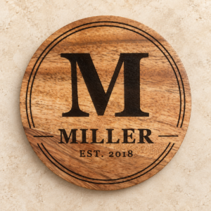 Custom Personalized Coaster Set | Logo, Family Name & Business Gift