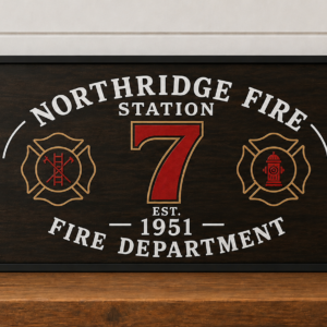 Personalized Fire Station Sign | Custom Department & Station Number Wall Art