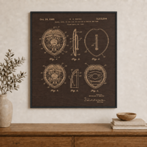 Police Badge Patent Wall Art | Law Enforcement Gift