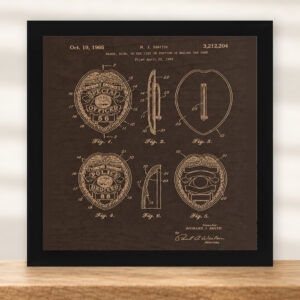 Police Badge Patent Wall Art | Law Enforcement Gift