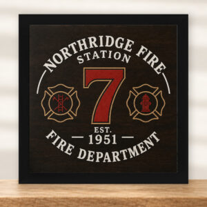 Personalized Fire Station Sign | Custom Department & Station Number Wall Art
