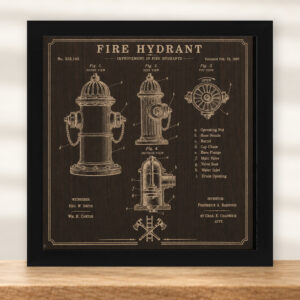 Fire Hydrant Patent Wall Art