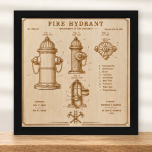 Fire Hydrant Patent Wall Art