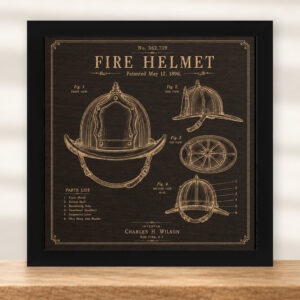 Fire Helmet Patent Wall Art