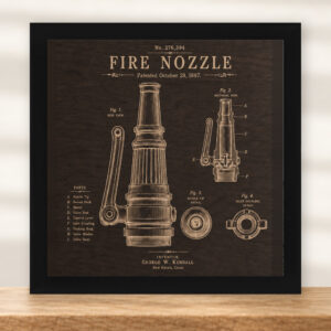 Fire Nozzle Patent Wall Art
