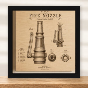 Fire Nozzle Patent Wall Art