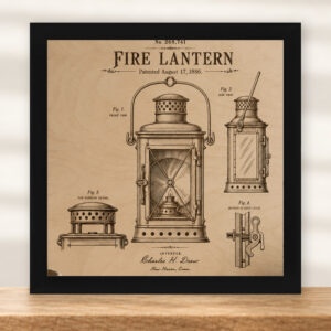 Fire Lantern Patent Wall Art