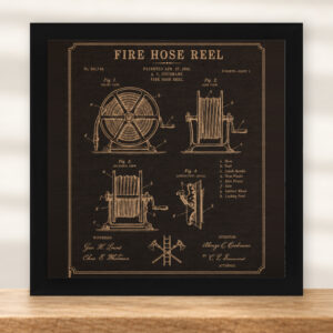Fire Hose Reel Patent Wall Art