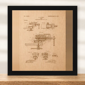 Vintage Bench Vise Patent Wall Art