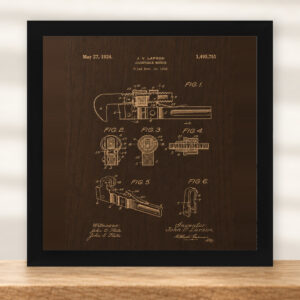 Adjustable Wrench Patent Wall Art