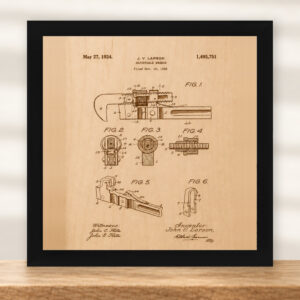 Adjustable Wrench Patent Wall Art