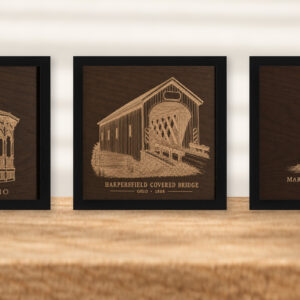 Ohio Landmarks Wall Art Set – Gazebo, Bridge & Lighthouse