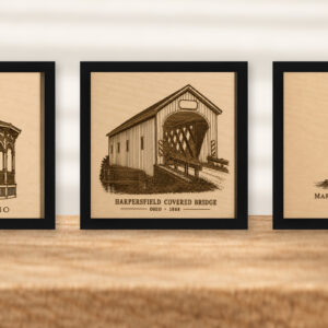 Ohio Landmarks Wall Art Set – Gazebo, Bridge & Lighthouse