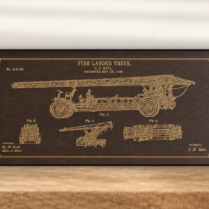 Fire Ladder Truck Patent Wall Art | Firefighter Gift