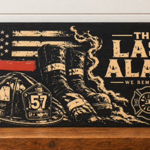 The Last Alarm Wall Art | Firefighter Tribute Sign